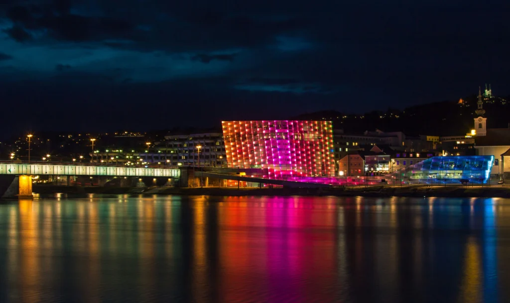 Ars Electronica Center in Linz, Austria – modern museum of technology by the Danube