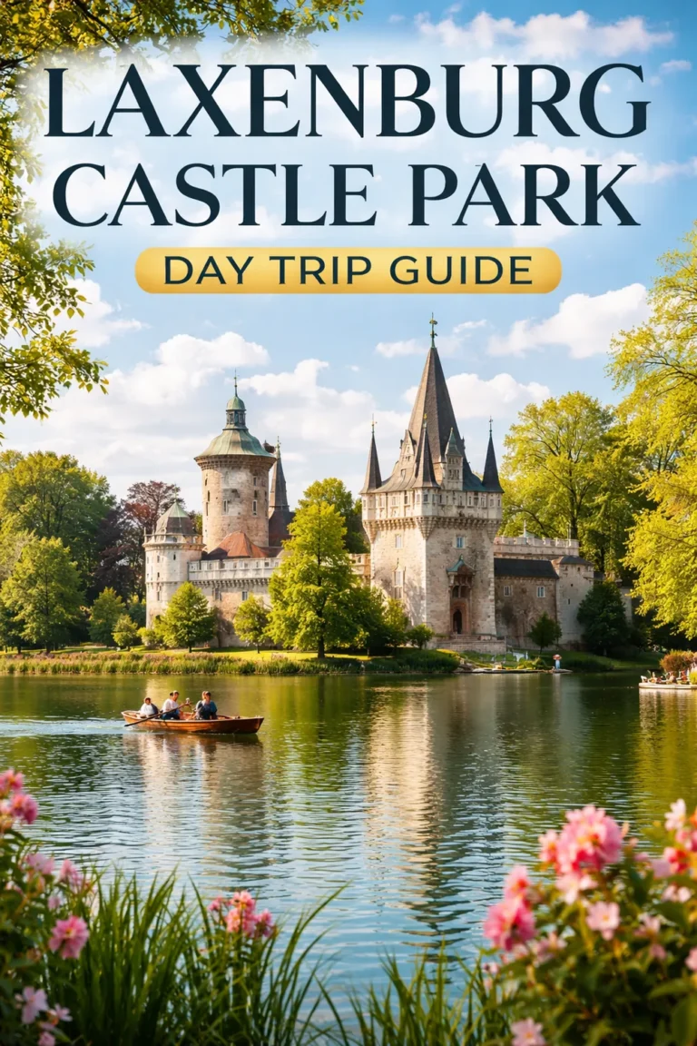 Laxenburg Castle Park sceneic view of rowing in the lake