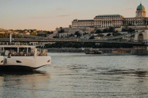 Budapest Danube cruise passing the Hungarian Parliament at night