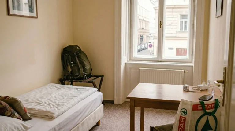 Budget hotel room in Vienna ideal for travelers who want to stay in Vienna on a budget