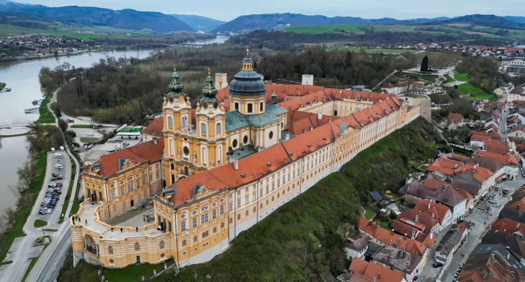 a scenic view of Melk Abbey and a complete Melk Abbey visit guide