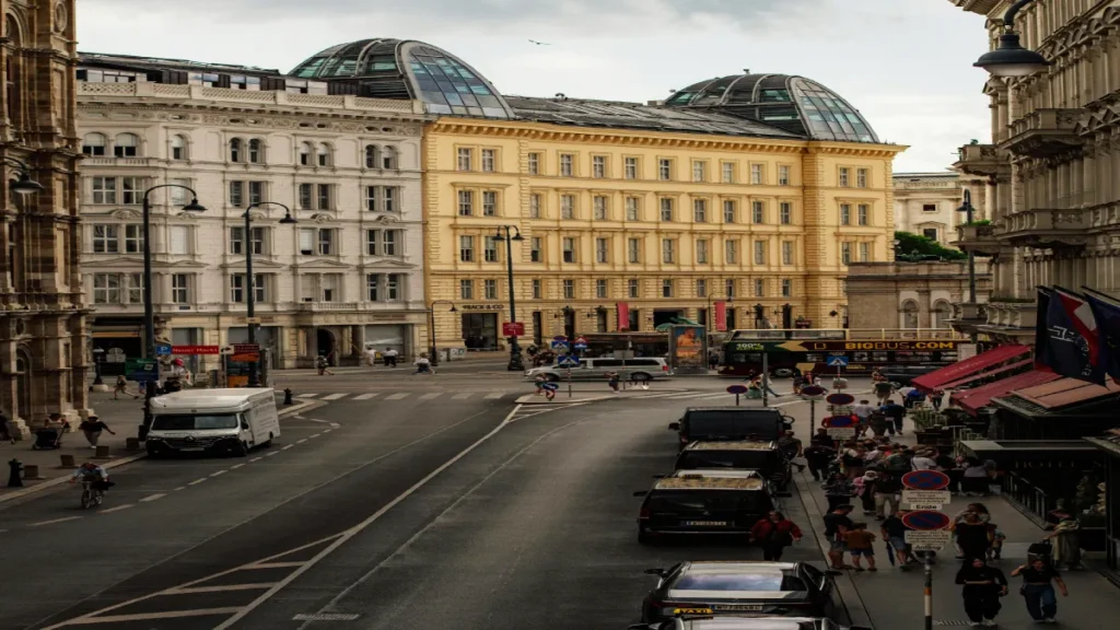 Vienna center street with best hotels near the city center
